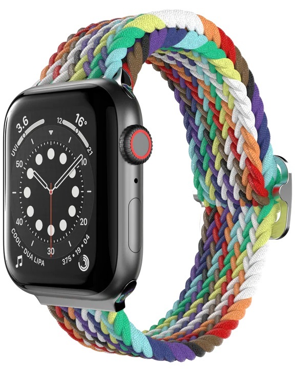 Ремінець For Apple Watch 42/44/45/49mm SwitchEasy Candy Braided Nylon Watch Loop (Rainbow) фото