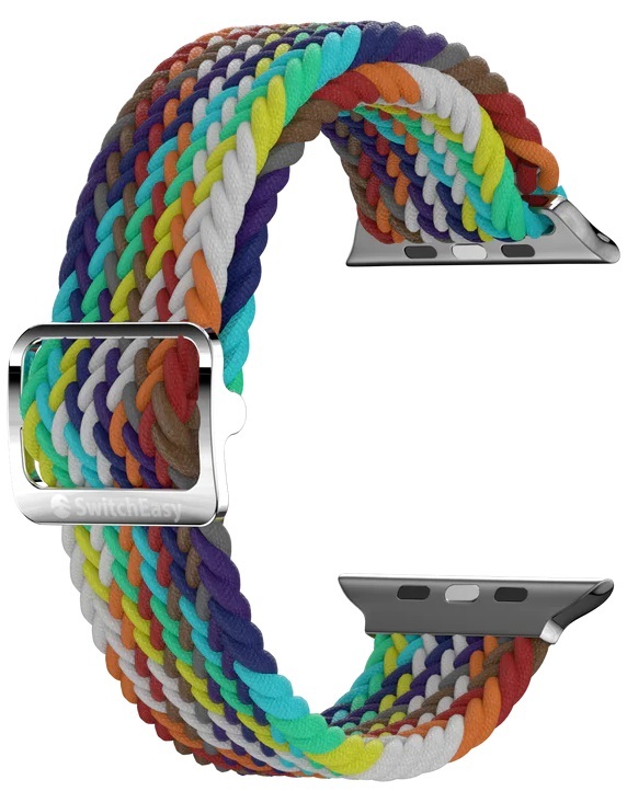Ремінець For Apple Watch 42/44/45/49mm SwitchEasy Candy Braided Nylon Watch Loop (Rainbow) фото
