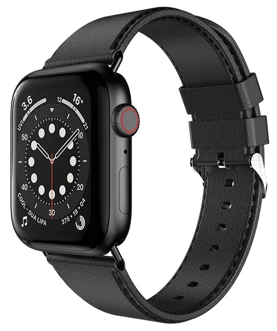 Ремінець For Apple Watch 42/44/45/49mm SwitchEasy Wrap Leather Watch Band (Black) фото