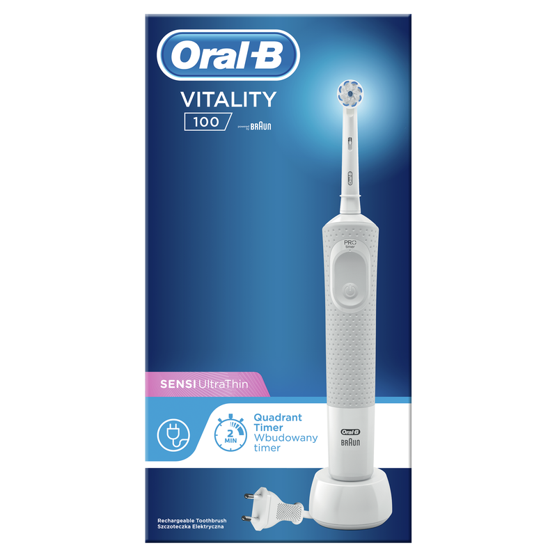 Електрична зубна щітка ORAL-B Vitality SENSI UltraThin D100 White (4210201234227) фото