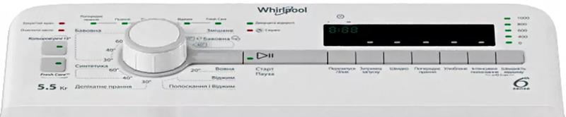 Пральна машина з вертикальним завантаженням Whirlpool TDLR55020SUA фото