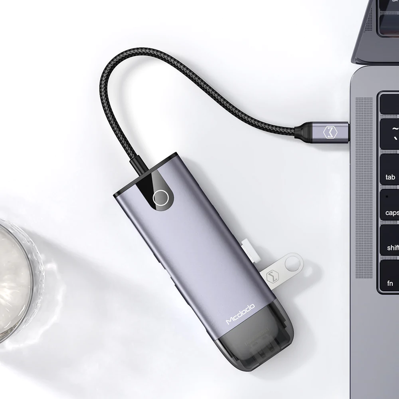 HUB USB McDodo HU-7420 10 в 1 (Gray) фото