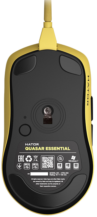 Ігрова миша HATOR Quasar Essential (HTM-402) Yellow фото