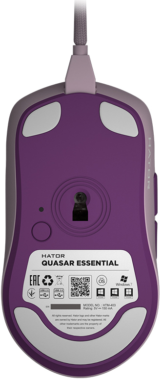 Ігрова миша HATOR Quasar Essential (HTM-403) Lilac фото