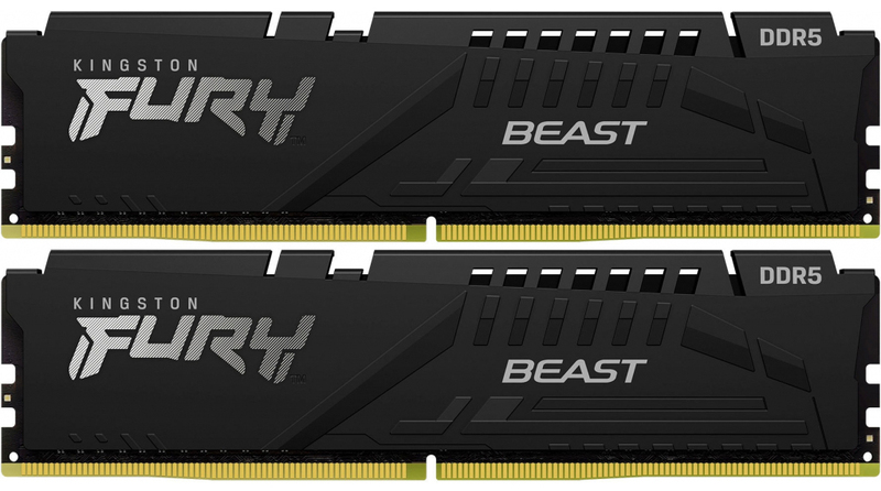 Оперативная память Kingston DDR5 5200 32GB KIT (16GBx2) FURY Beast Black KF552C40BBK2-32 фото