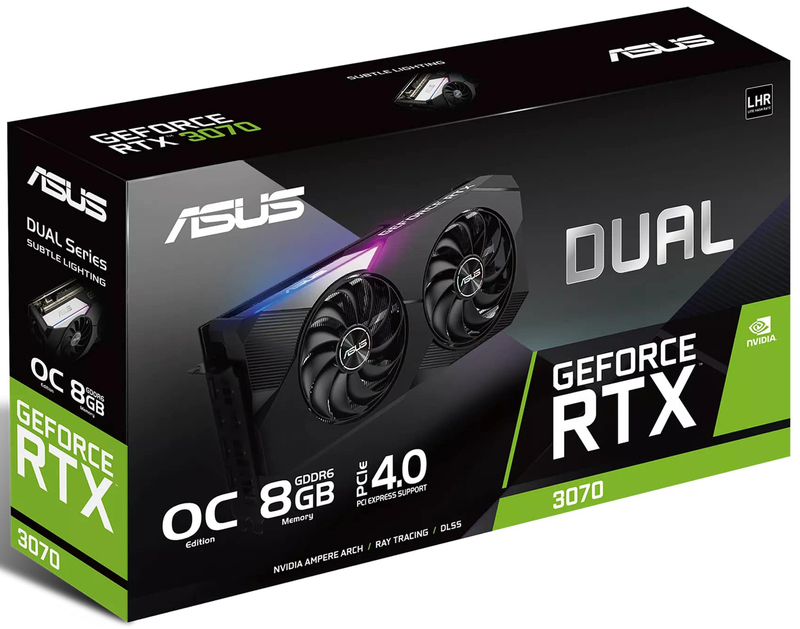 Видеокарта ASUS GeForce RTX 3070 8GB GDDR6 DUAL OC V2 LHR (DUAL