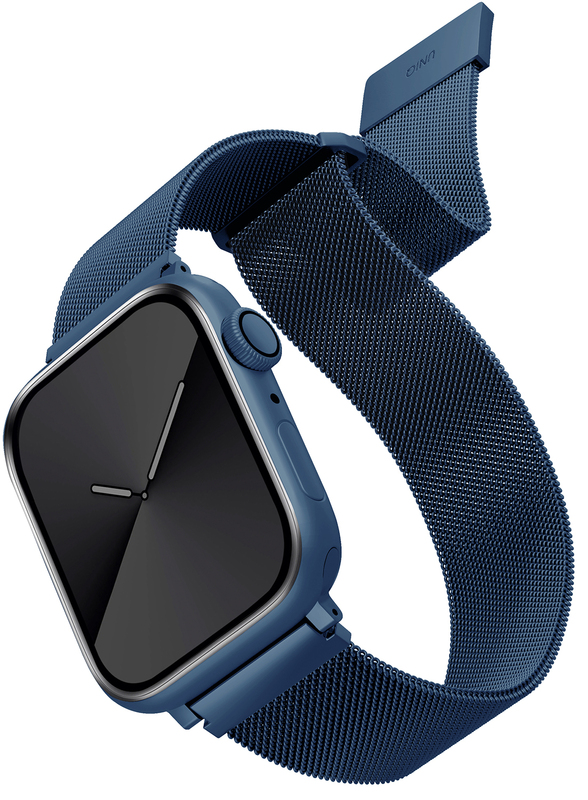 Ремешок Apple Watch 49/45/44/42MM Uniq Dante Mesh Steel Strap MARINE (BLUE) фото