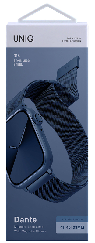 Ремінець Uniq Dante Apple Watch Mesh Steel Strap 49/45/44/42MM - COBALT (COBALT BLUE) фото