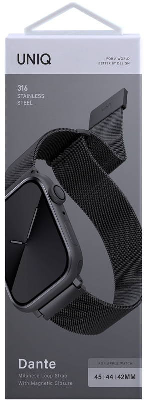 Ремінець Uniq Dante Mesh Steel Strap Graphite (Graphite) для Apple Watch 44mm фото