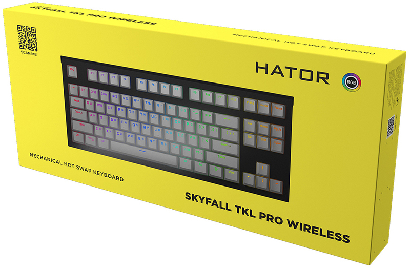 Ігрова клавіатура HATOR Skyfall TKL PRO Wireless ENG/UKR/RUS (HTK-664) White фото