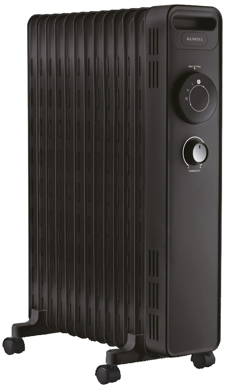 Електричний радіатор KUMTEL на 13 секцій-чорний (KUM-1240S_Black) фото