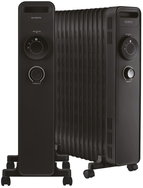 Електричний радіатор KUMTEL на 13 секцій-чорний (KUM-1240S_Black) фото