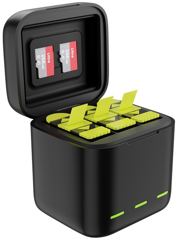 Зарядный блок Telesin + комплект батарей для GoPro Hero 11/10/9 (GP-BnC-901-B) фото