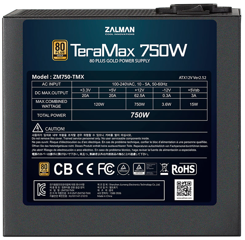 Блок питания Zalman TERAMAX 750W (ZM750-TMX) фото