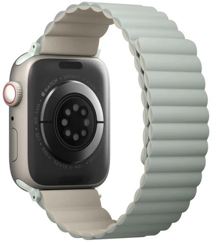 Ремінець Apple Watch Strap 49/45/44/42 mm Uniq Revix Reversible Magnetic - Sage (Sage/Beige) фото