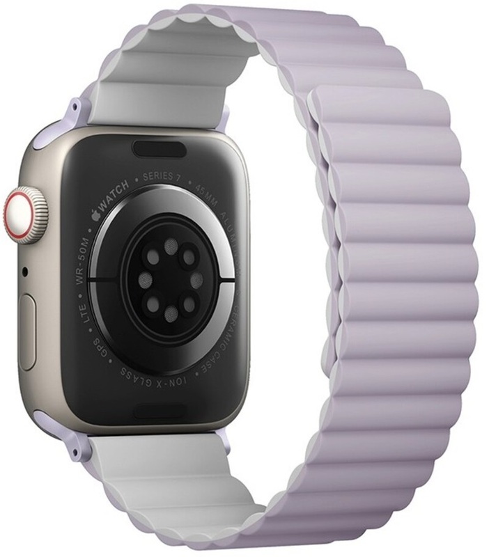 Ремінець Apple Watch Strap 41/40/38 mm Uniq Revix Reversible Magnetic Lilac (Lilac/White) фото