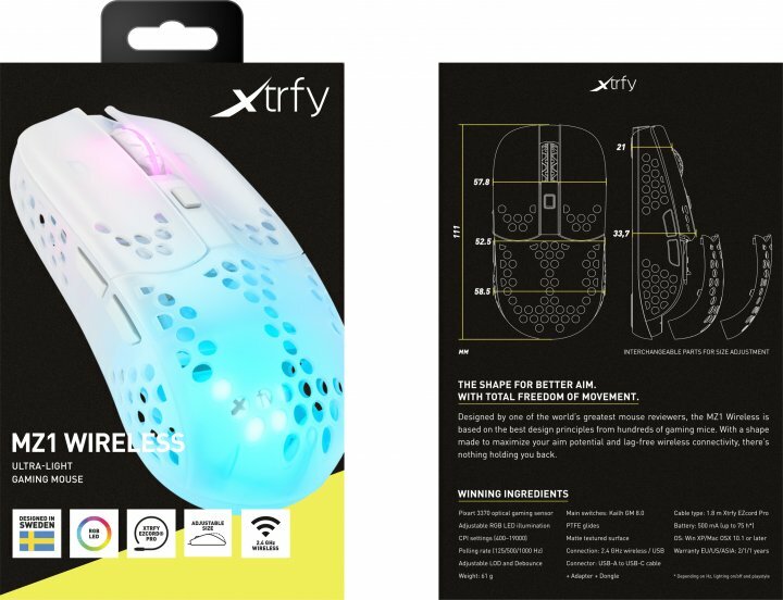 Ігрова комп'ютерна миша Xtrfy MZ1 RGB WL (White) MZ1W-RGB-WHITE - фото - №11