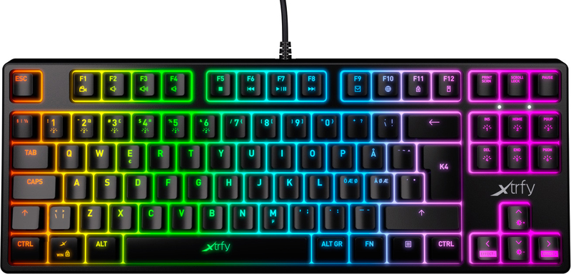 Ігрова клавіатура XTRFY K4 TKL RGB Kailh Red Ukr-Ru (Black) XG-K4-RGB-TKL-R-UKR фото
