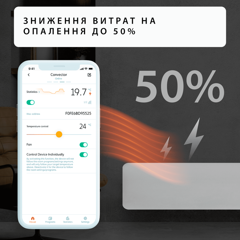 Панельний обігрівач Mill 1500W WiFi (PA1500WIFI3) - фото - №7