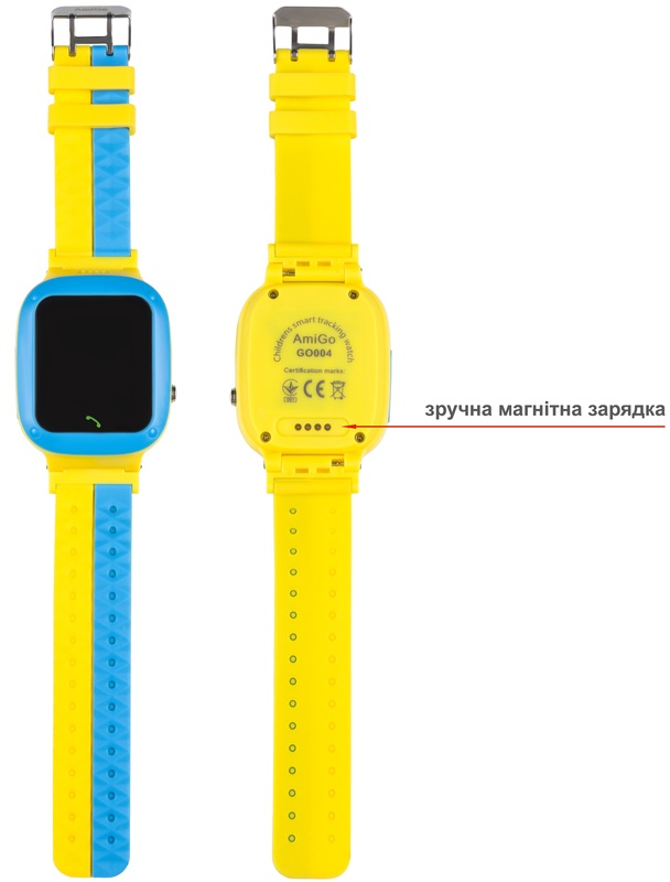 Детские смарт-часы AmiGo GO004 GLORY Camera+LED (Blue-Yellow) фото