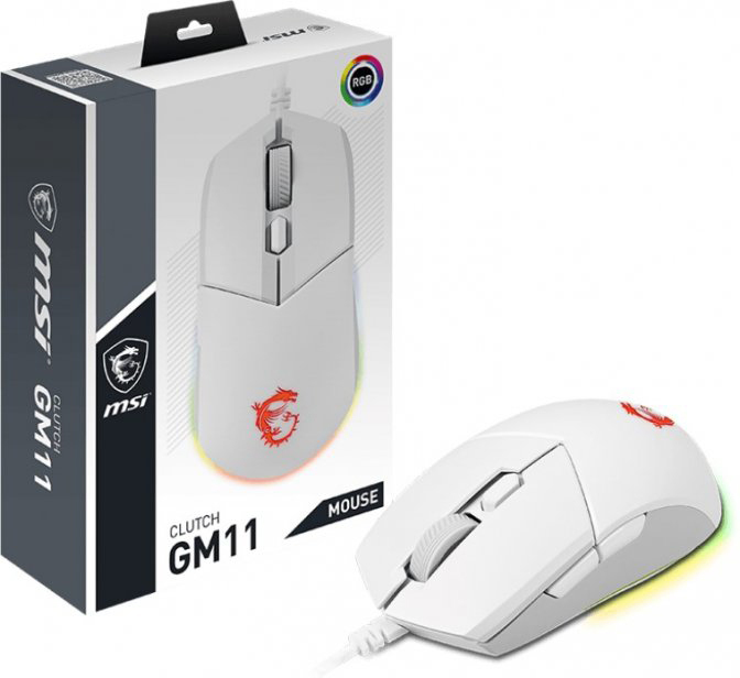 Ігрова комп'ютерна миша MSI Clutch GM11 WHITE GAMING Mouse фото