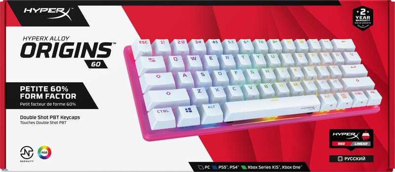 Ігрова клавіатура HyperX 60 Alloy Origins PNK HX Red (572Y6AA#ACB) фото