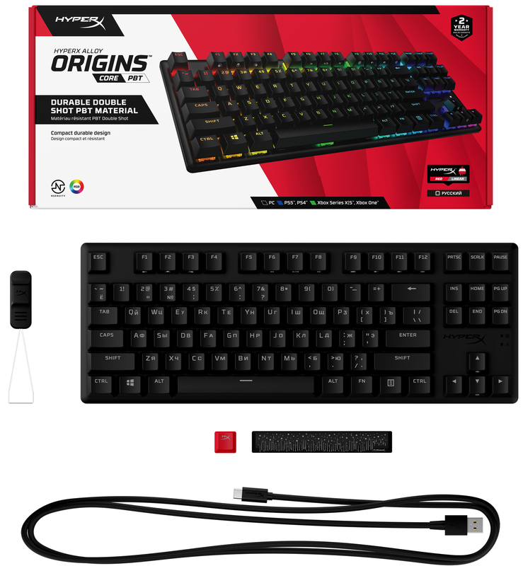 Ігрова клавіатура HyperX Alloy Origins PBT HX Red (639N7AA#ACB) фото