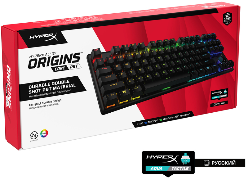 Игровая клавиатура HyperX Alloy Origins Core PBT HX Aqua (639N9AA