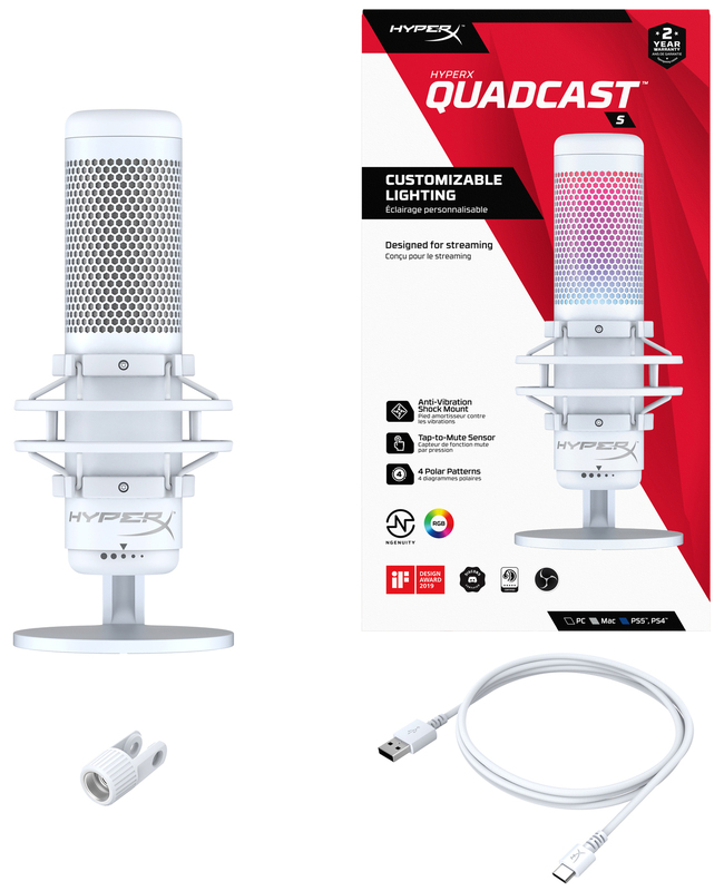 Мікрофон HyperX QuadCast S (White) 519P0AA фото