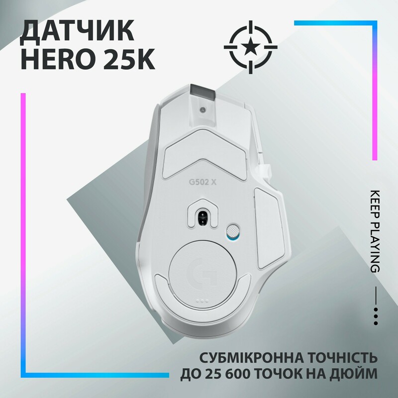 Миша ігрова Logitech G502 X Plus (White) L910-006171 - фото - №6