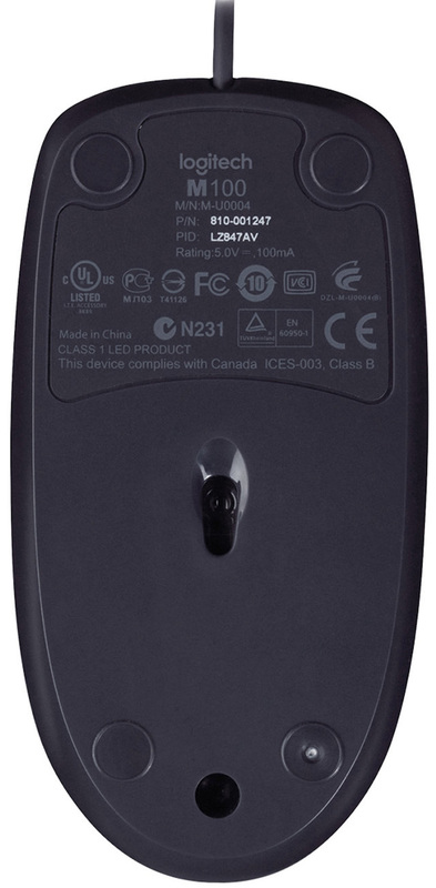 Мышь Logitech M100 (Black) 910-006652 фото