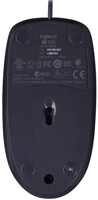 Миша Logitech M100 (Black) 910-006652 фото