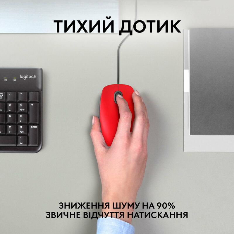 Миша Logitech M110 (Red) 910-006759 - фото - №1