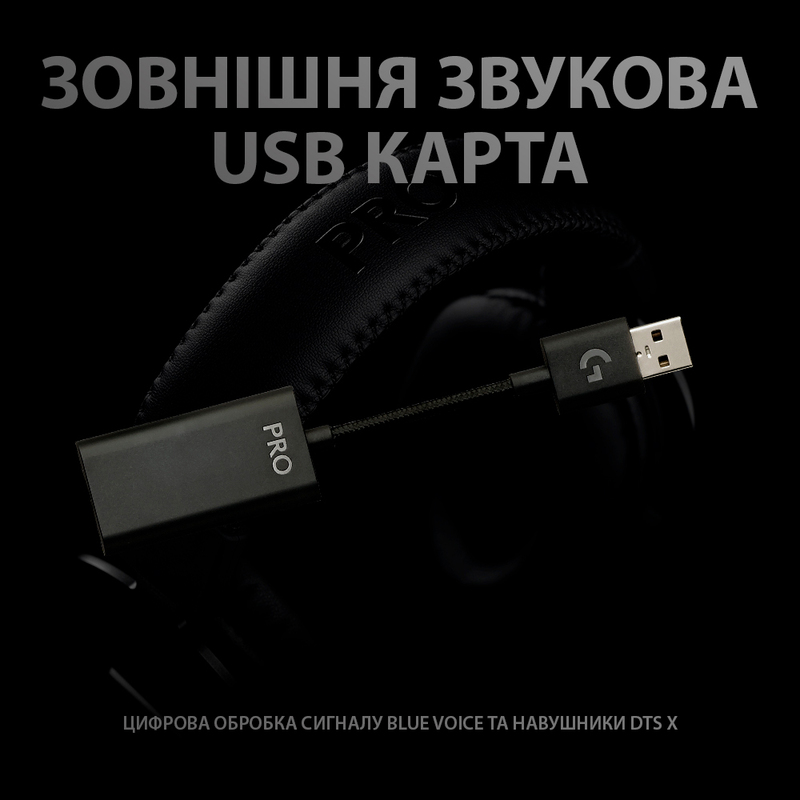 Игровая гарнитура Logitech G Pro X USB (Black) 981-000818 фото