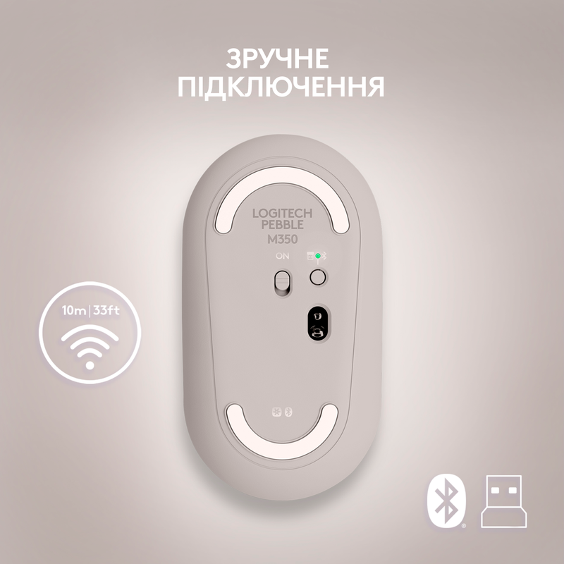 Миша Logitech Wireless M350 (Sand) 910-006751 - фото - №4