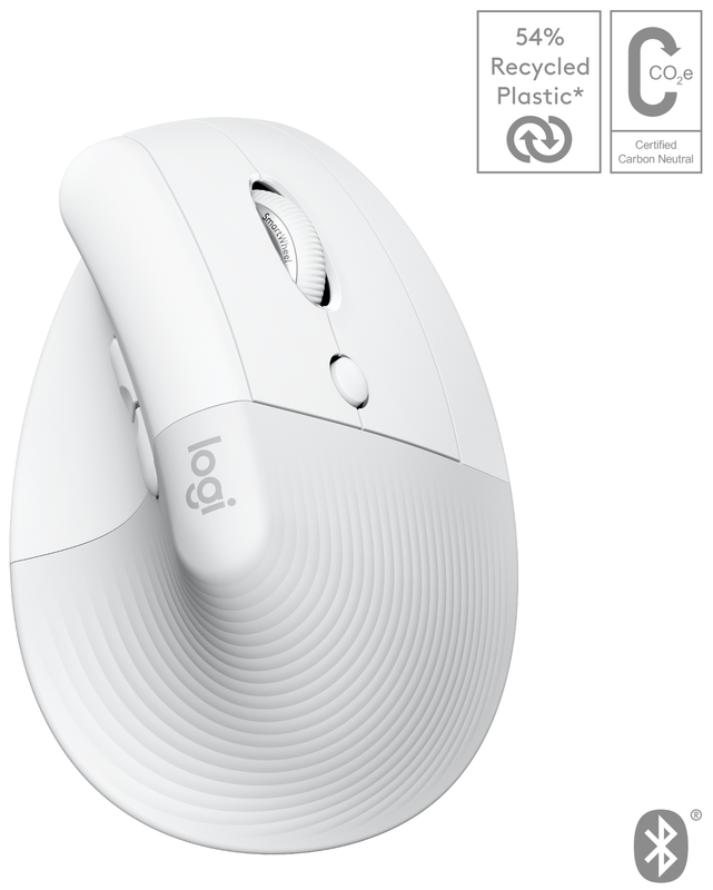 Мышь Logitech Lift for Mac Vertical Ergonomic Wireless/Bluetooth (White) 910-006477 фото