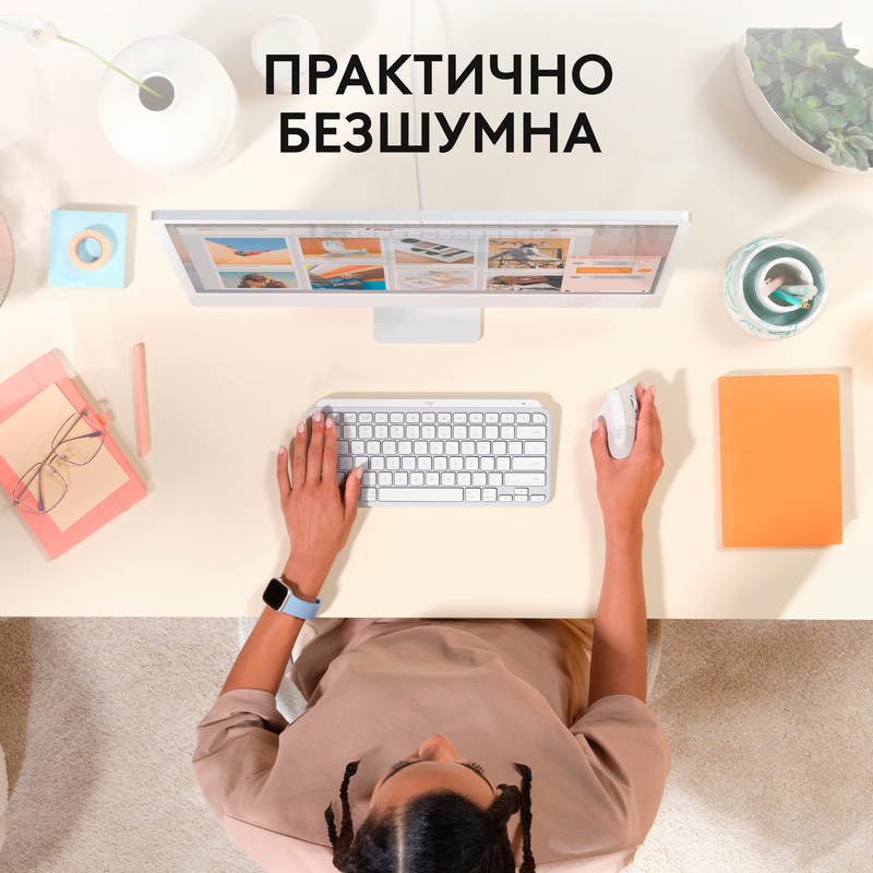 Мышь Logitech Lift for Mac Vertical Ergonomic Wireless/Bluetooth (White) 910-006477 фото