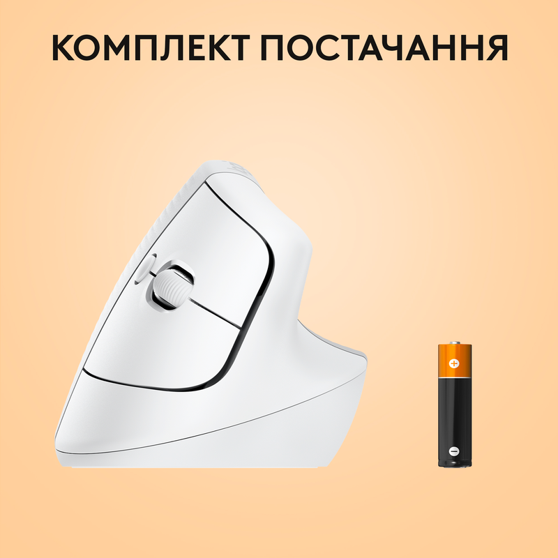 Мышь Logitech Lift for Mac Vertical Ergonomic Wireless/Bluetooth (White) 910-006477 фото