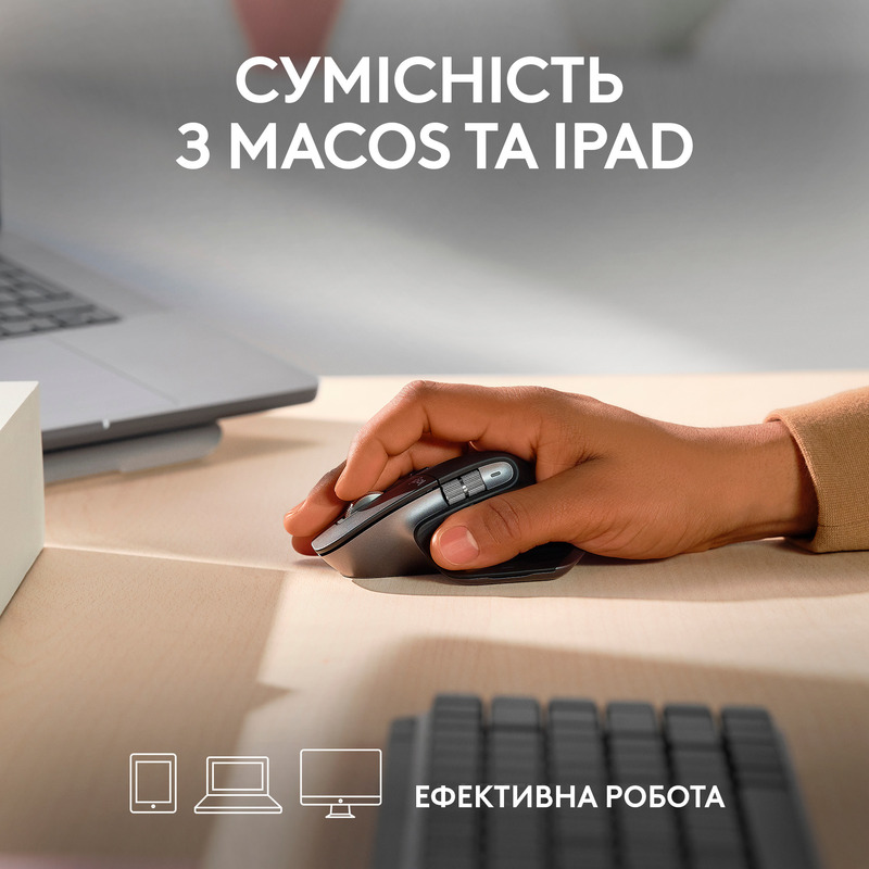 Миша Logitech MX Master 3S For Mac Performance Wireless (Space Grey) 910-006571 фото