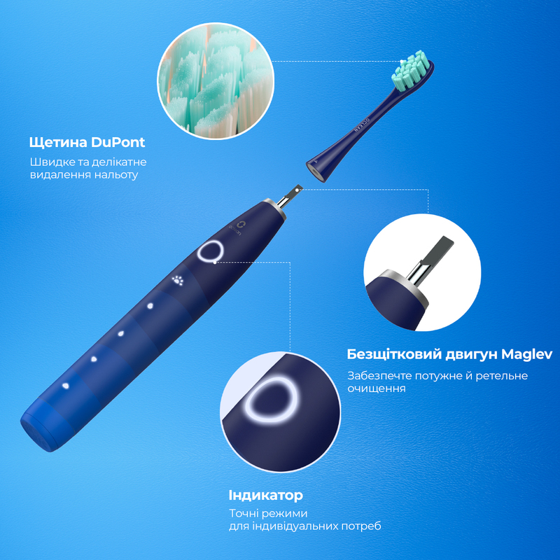 Розумна зубна електрощітка Oclean Flow (Blue) фото