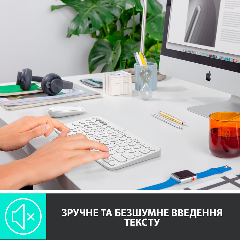 Клавиатура Logitech K380 UA For Mac Bluetooth (White) 920-010407 фото