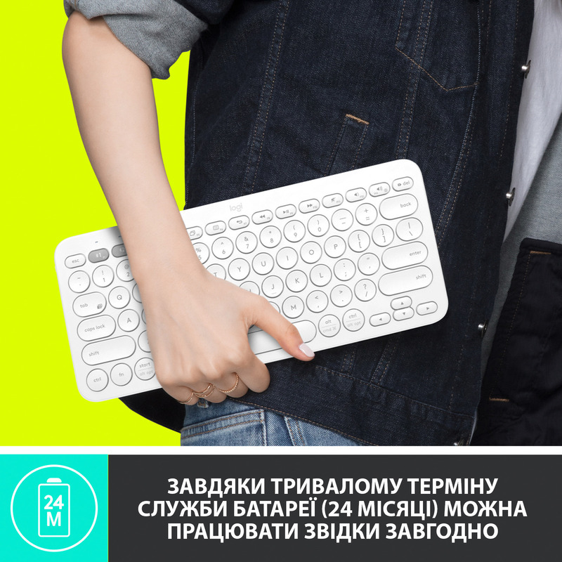 Клавиатура Logitech K380 UA For Mac Bluetooth (White) 920-010407 фото