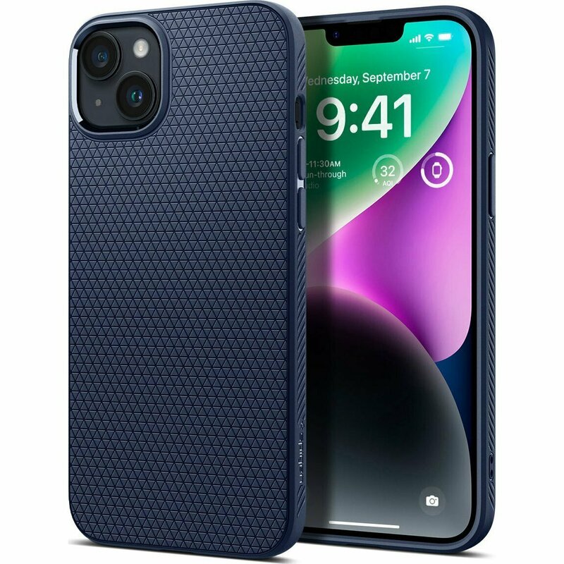 Чохол для iPhone 14 Spigen Liquid Air (Navy Blue) - фото - №2