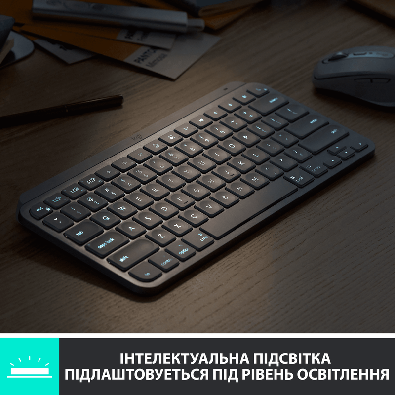 Клавиатура Logitech MX Keys Mini Minimalist Illuminated UA Wireless (Rose) 920-010500 - фото - №3