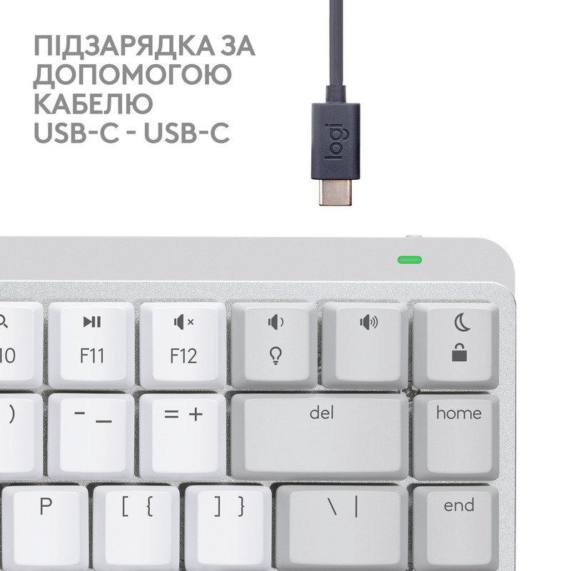 Клавiатура Logitech MX Mechanical Mini for Mac Minimalist Tactile UA Wireless (Pale Grey) 920-010799 фото