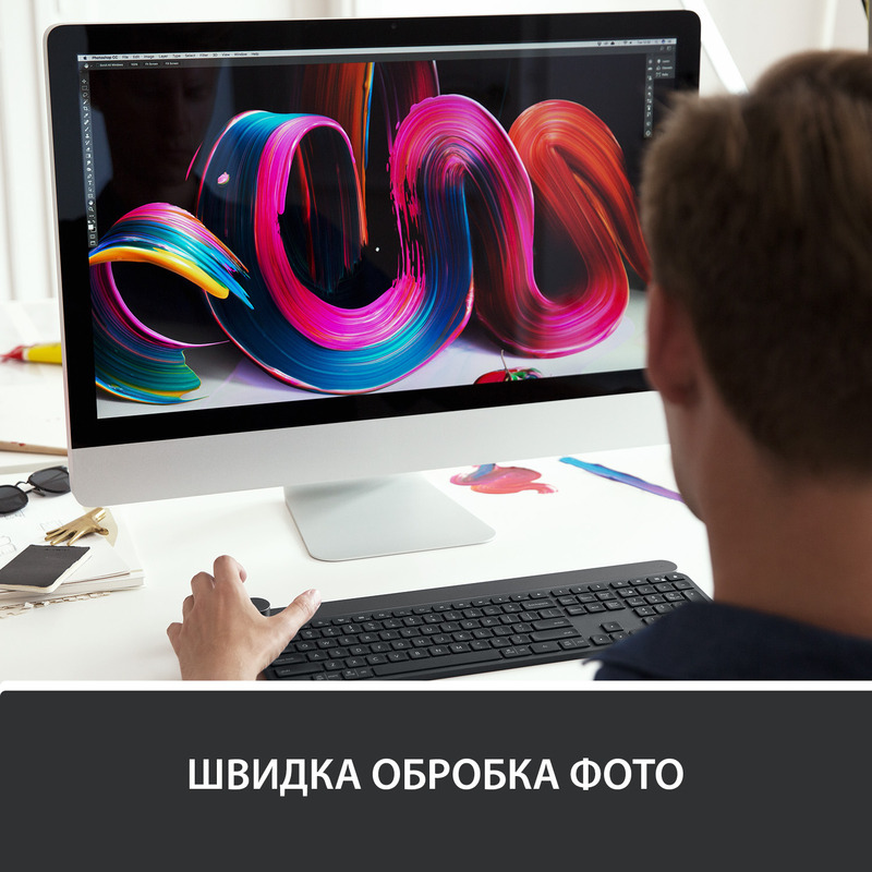 Клавiатура Logitech CRAFT UA USB/Bluetooth (Black) 920-008504 - фото - №1