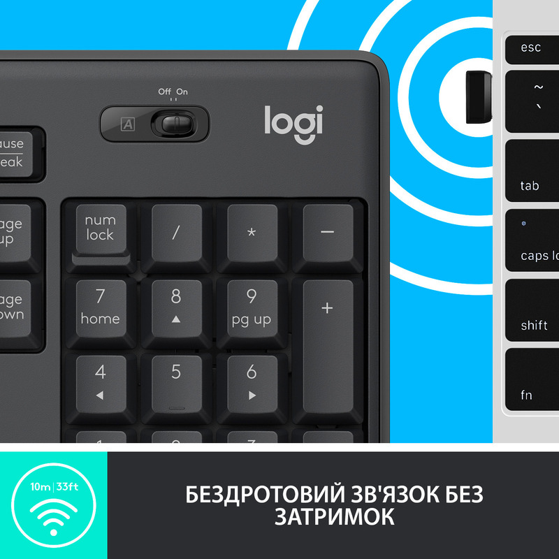 Комплект Logitech MK295 Silent UA Wireless (Graphite) 920-009800 фото