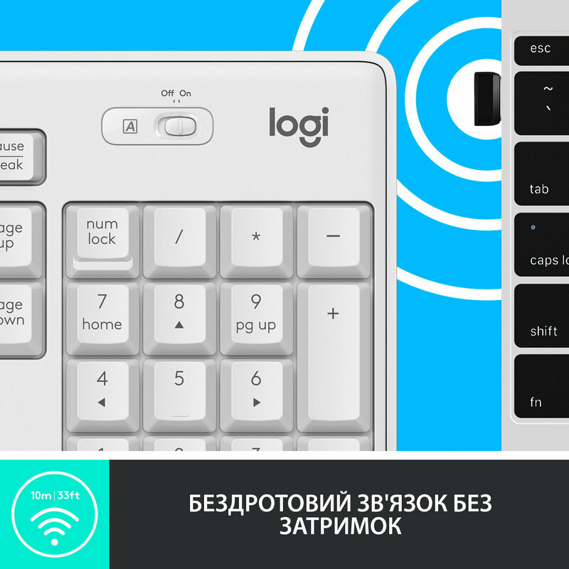 Комплект Logitech MK295 Silent UA Wireless (White) 920-009824 фото