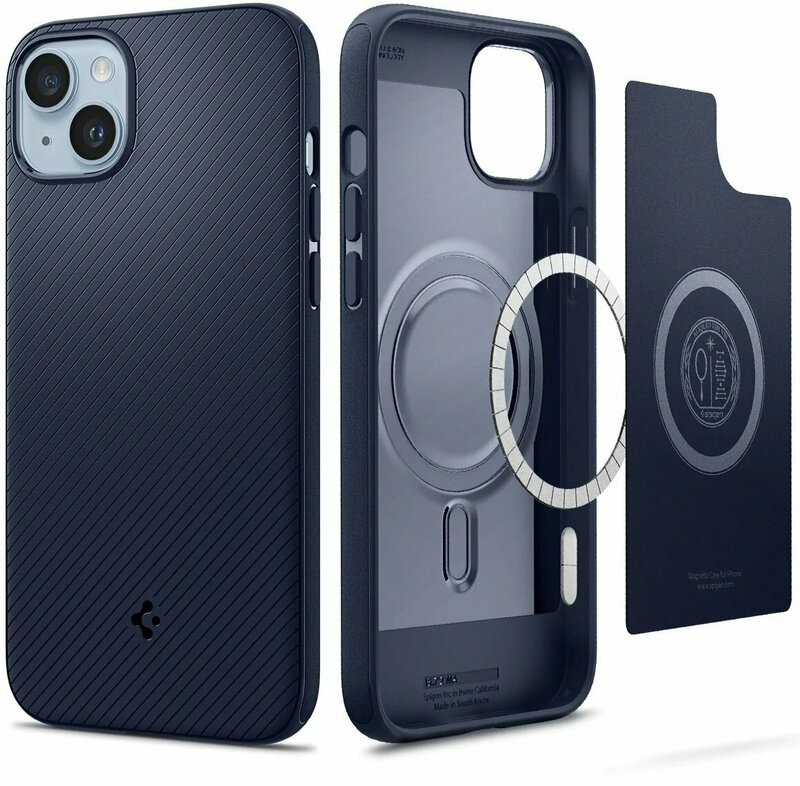 Чохол для iPhone 14 Plus Spigen Mag Armor MagFit (Navy Blue) - фото - №6