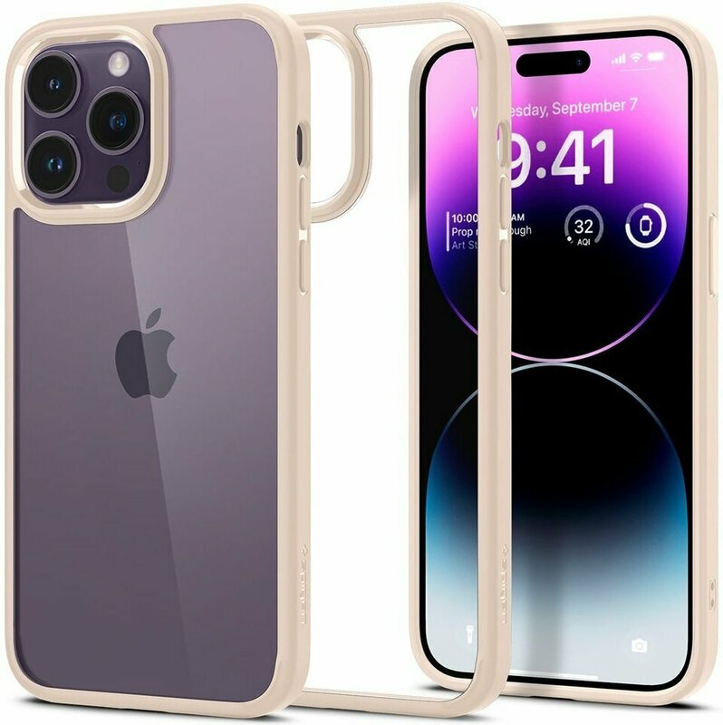 Чeхол для iPhone 14 Pro Spigen Ultra Hybrid (Sand Beige) - фото - №5